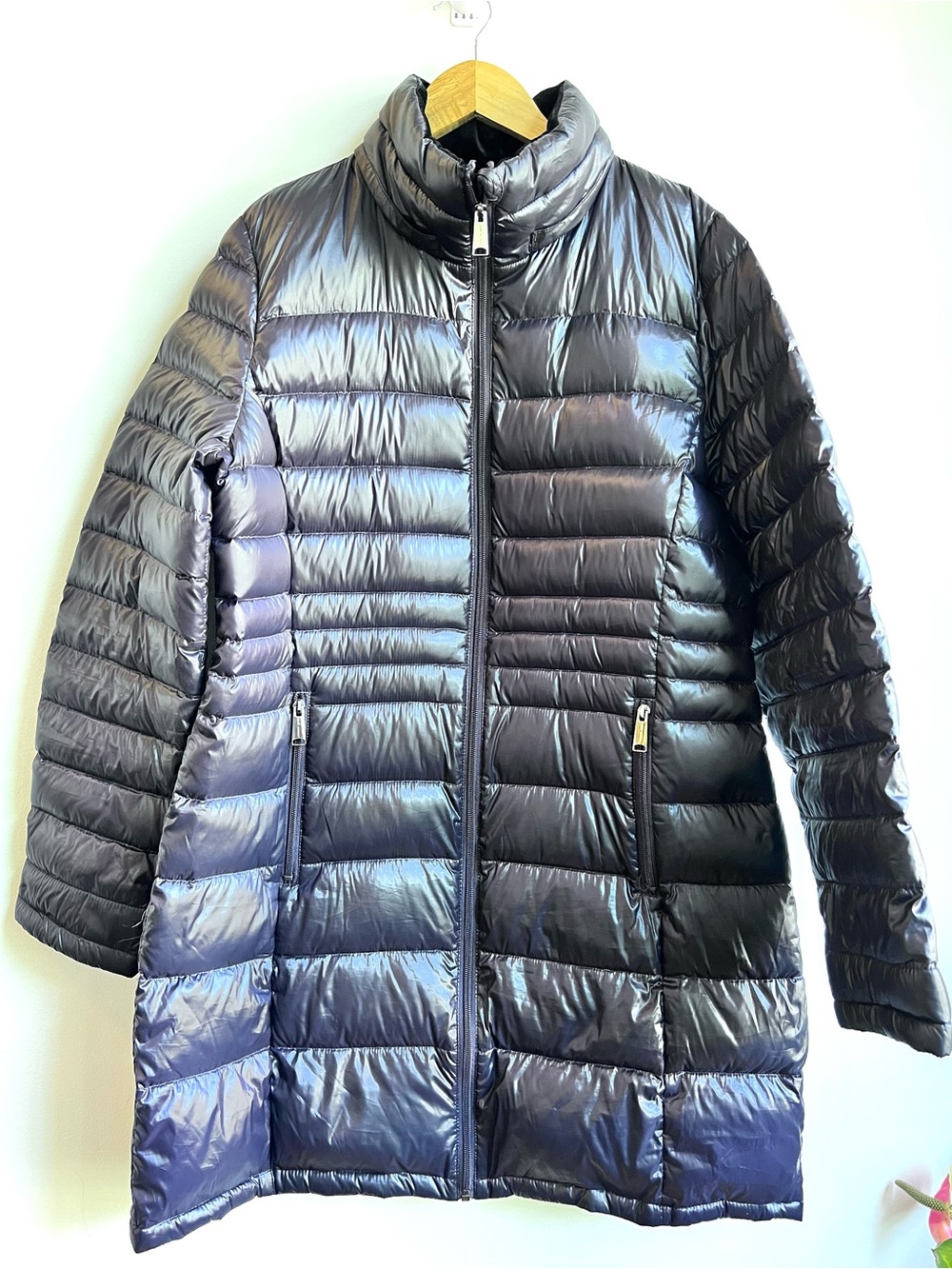 Andrew Marc Winter Iridescent Black Long Packable Premium Down Puffer Coat - Picture 11 of 11